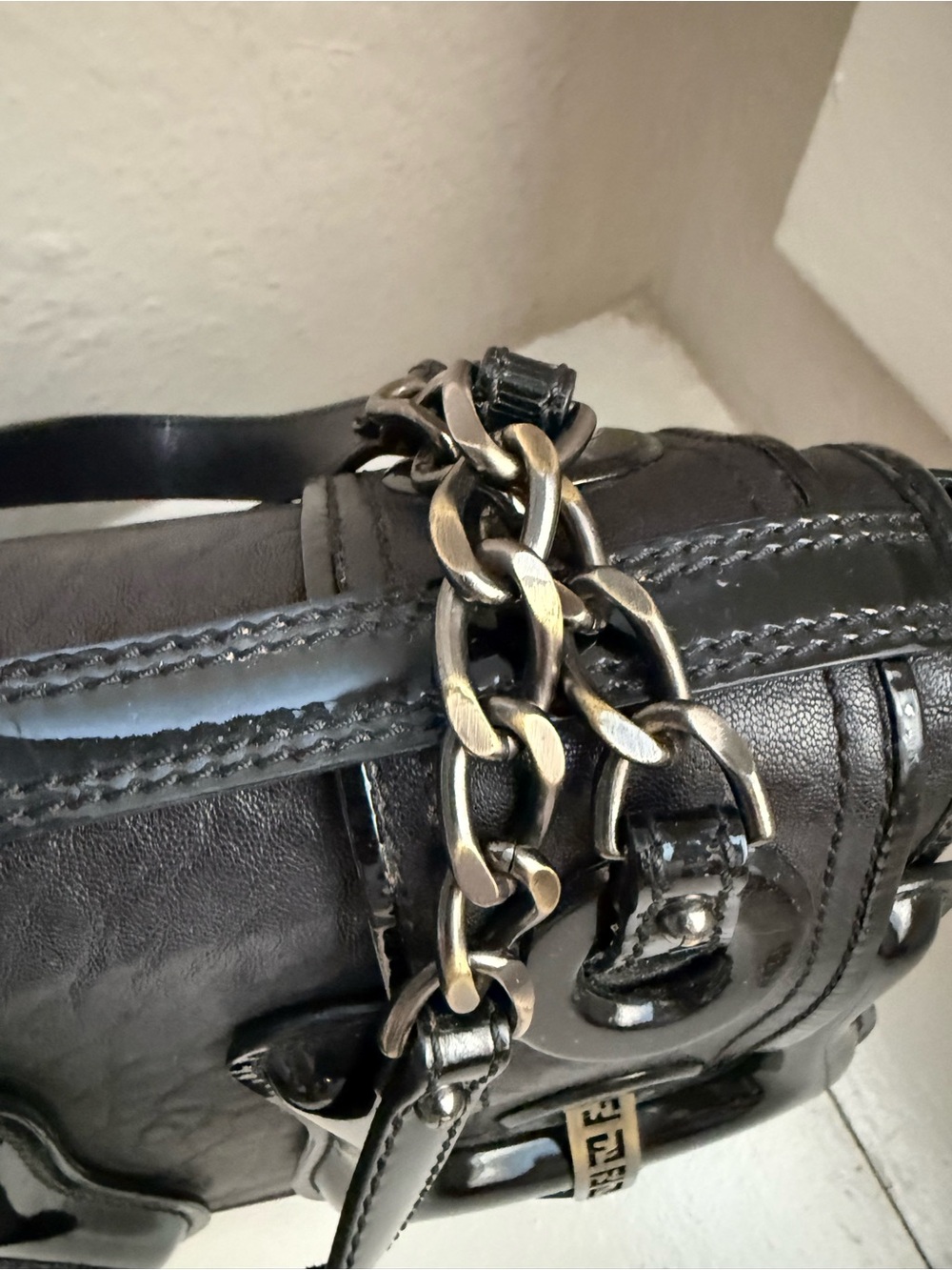 Fendi Black Leather Gun Metal Harware - Picture 3 of 16